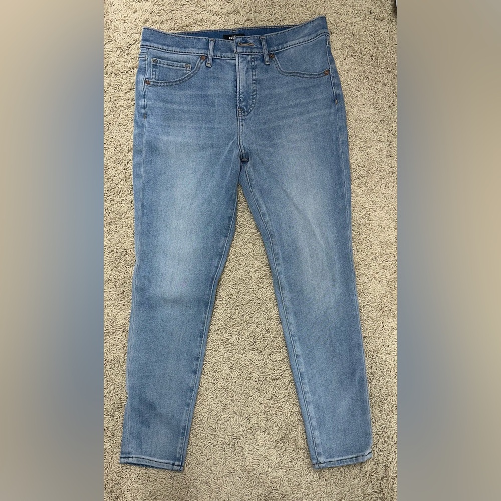 Express Light Wash Mid-Rise Skinny Jeans